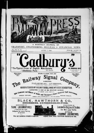 cover page of Railway Press published on April 1, 1894