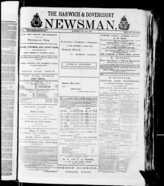 cover page of Harwich & Dovercourt Newsman published on May 22, 1875