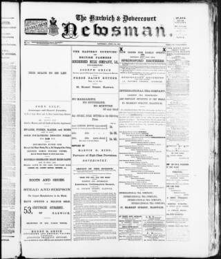 cover page of Harwich & Dovercourt Newsman published on April 6, 1889