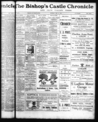 cover page of Bishop's Castle Chronicle & Clun Valley Times published on May 6, 1911