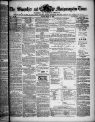 cover page of Shropshire and Montgomeryshire Times published on April 12, 1864