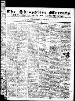 cover page of Shropshire Mercury published on April 25, 1840