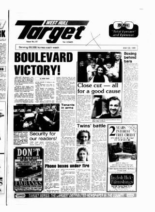 cover page of West Hull Target published on May 22, 1991