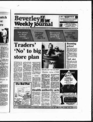 cover page of Beverley Weekly Journal published on May 25, 1989