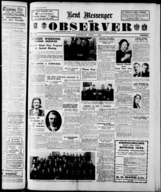 cover page of Chatham, Rochester and Brompton Observer published on April 1, 1939