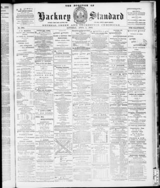 cover page of Hackney Standard, Bethnal Green and Shoreditch Chronicle published on April 1, 1882