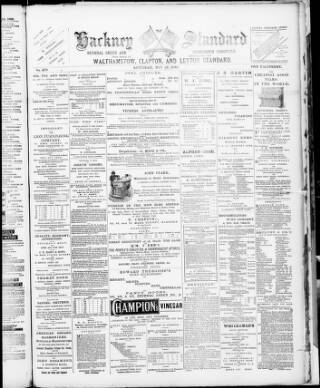 cover page of Hackney Standard, Bethnal Green and Shoreditch Chronicle published on May 22, 1886
