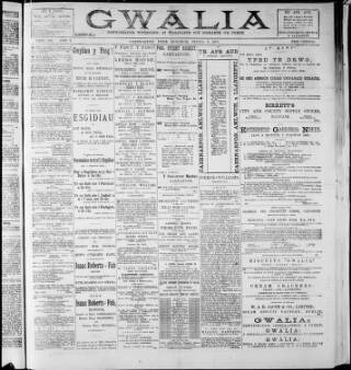 cover page of Gwalia published on April 1, 1885