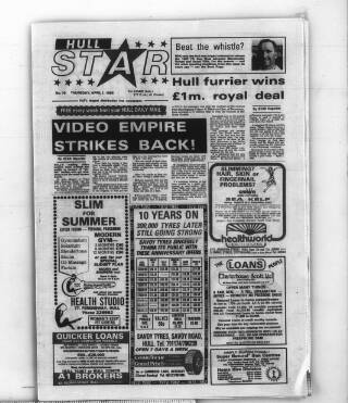cover page of Hull Star published on April 1, 1982