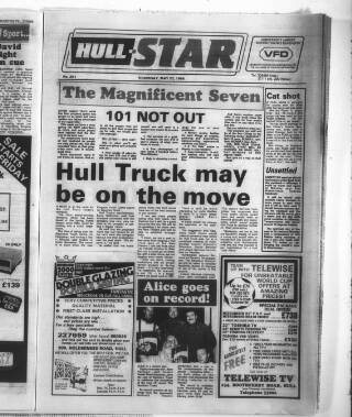 cover page of Hull Star published on May 22, 1986