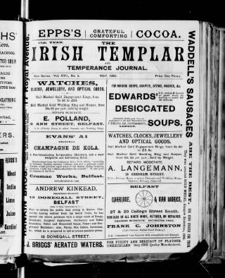 cover page of Irish Templar published on May 1, 1893
