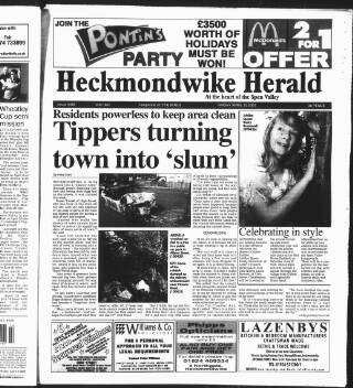 cover page of Heckmondwike Herald published on April 12, 2002