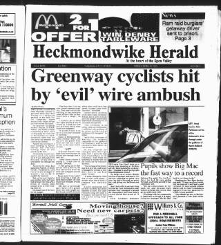 cover page of Heckmondwike Herald published on April 26, 2002