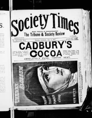 cover page of Society Times published on May 9, 1891