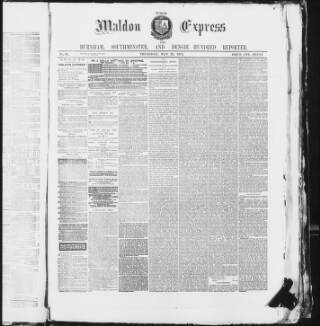 cover page of Maldon Express published on May 22, 1873