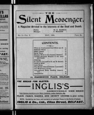cover page of Silent Messenger published on May 1, 1895