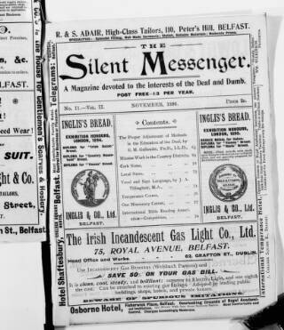 cover page of Silent Messenger published on November 2, 1896