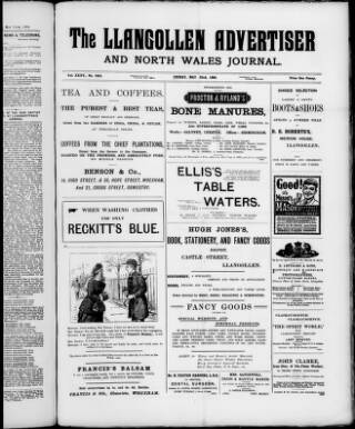 cover page of Llangollen Advertiser published on May 22, 1896