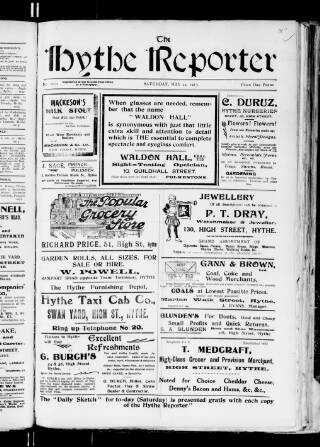 cover page of Hythe Reporter published on May 22, 1915