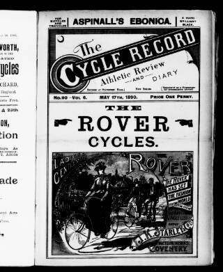 cover page of Cycle Record published on May 17, 1890
