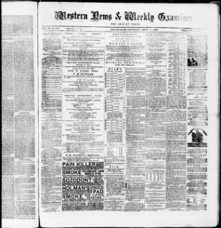 cover page of Western News and Galway Leader published on April 1, 1882