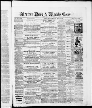 cover page of Western News and Galway Leader published on May 22, 1886
