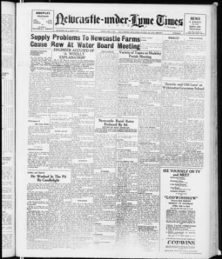 cover page of Newcastle-under-Lyme Times published on April 1, 1955
