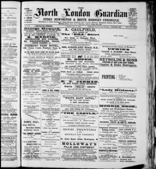 cover page of North London Guardian, Stoke Newington Chronicle published on May 22, 1900
