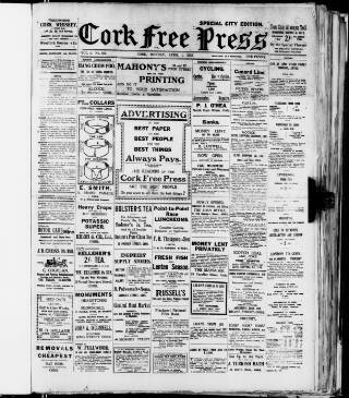 cover page of Cork Free Press published on April 1, 1912