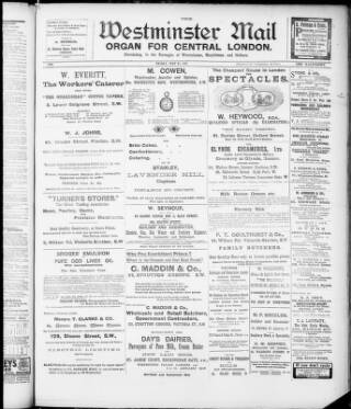 cover page of Westminster Mail published on May 22, 1903