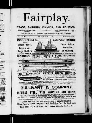 cover page of Fairplay published on May 22, 1885
