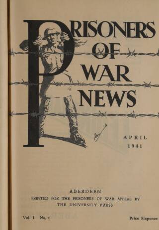cover page of Prisoners of War News published on April 1, 1941