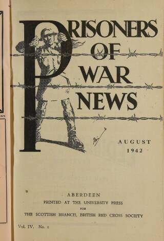 cover page of Prisoners of War News published on August 1, 1942
