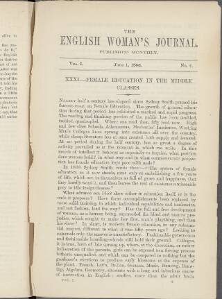 cover page of English Woman's Journal published on June 1, 1858