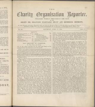 cover page of Charity Organisation Reporter published on April 12, 1884