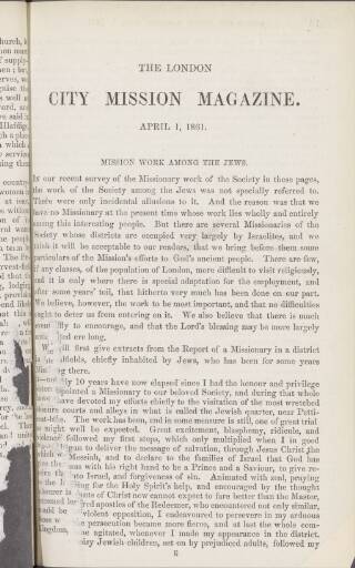 cover page of London City Mission Magazine published on April 1, 1861