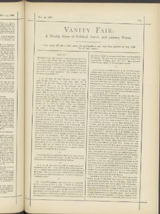 cover page of Vanity Fair published on May 22, 1886