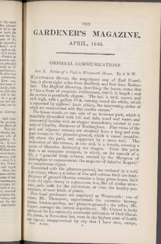 cover page of Gardener's Magazine published on April 1, 1840