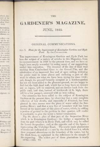 cover page of Gardener's Magazine published on June 1, 1843