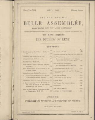 cover page of La Belle Assemblée published on April 1, 1855