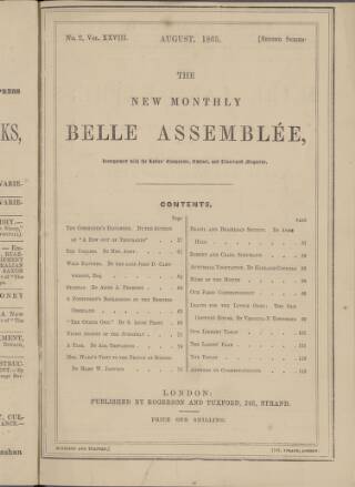 cover page of La Belle Assemblée published on August 1, 1865