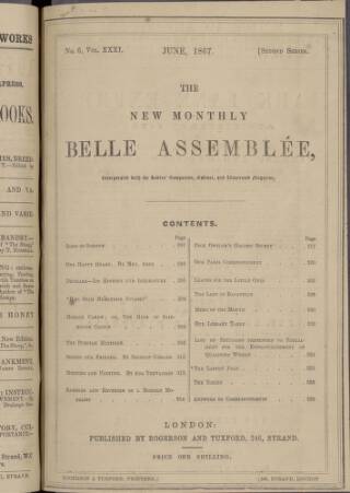 cover page of La Belle Assemblée published on June 1, 1867