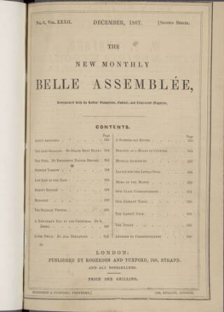 cover page of La Belle Assemblée published on December 1, 1867